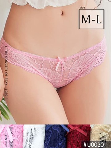 U0030 豔冠群芳透膚蕾絲內褲單件  5色