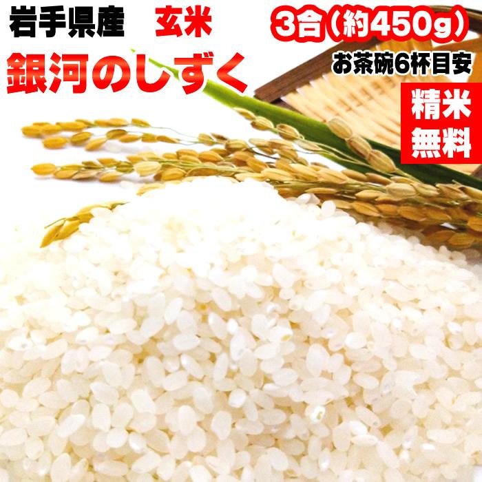 ポイント消化 米 お米 送料無料 銀河のしずく 450g (3合) 令和4年産 岩手県産 白米 無洗米 分づき 玄米 当日精米 真空パック メール便 ゆうパケ