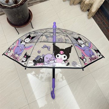 噴水庫洛米雨傘可愛卡通透明女生高顏值兒童長柄傘搞怪呲水玩具