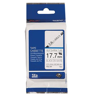 兄弟牌brother熱縮套管標籤帶/HSe-241/17.7mm/白底黑字