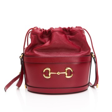 Gucci 1955馬銜扣水桶包(紅) (部分紅色小掉色)