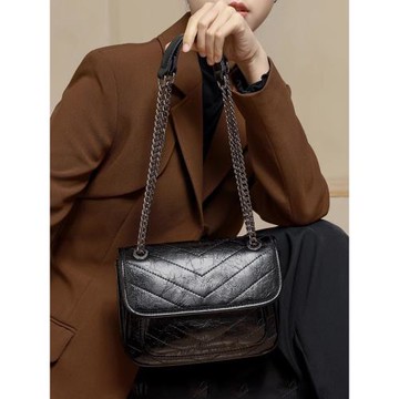 法國MKDA流浪包女2024新款高級感真皮鏈條腋下包包百搭單肩斜挎包