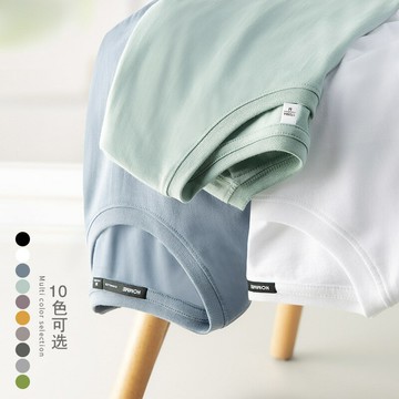 2025純棉短袖t恤男士夏季新款新疆液氨長絨棉純色打底衫半袖百搭