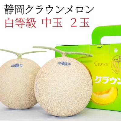 ふるさと納税 袋井市 静岡産 クラウンメロン中玉(約1.3kg)2玉入り