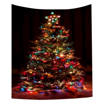 半島良品 聖誕款裝飾掛布  150 x 130cm  聖誕樹(豪華版) 黑色  1件