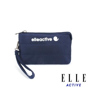 【ELLE Active】蓬蓬雲朵系列-三層零錢包/手腕包-星夜藍