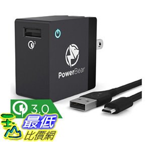 [106美國直購] 充電器 PowerBear USB Charger [18W] Qualcomm 3.0 Fast Charger USB Wall Charger Android Charger