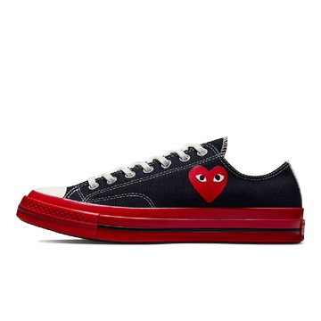 CHUCK TAYLOR 70 LOW OX COMME DES GARCONS PLAY  BLACK RED MIDSOLE