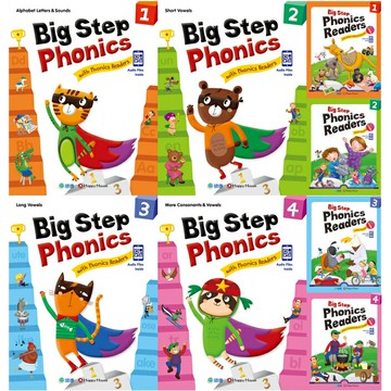 【華通書坊】Big Step Phonics Readers 系列(課本+練習本+線上資源)(附QR CODE音檔隨掃即聽) Readers(附全書音檔 QR CODE) (支援iPEN點讀筆) Happy Content 師德文教