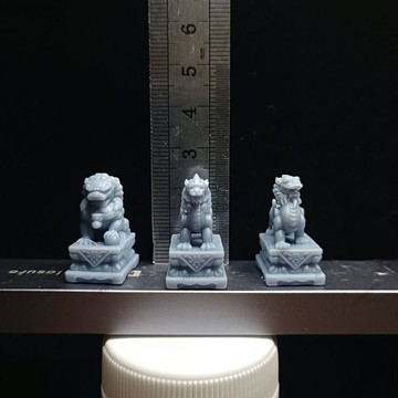 【台灣出貨】✨免運 微縮模型 微縮兵人 1/64微縮小人 石獅子 神獸麒麟 場景道具 小比例車模高精度3D白模