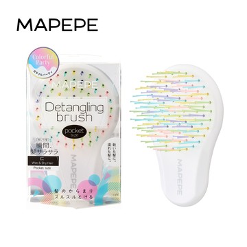 [千康嚴選] Mapepe 不糾結順髮梳(攜帶型) -繽紛白1入