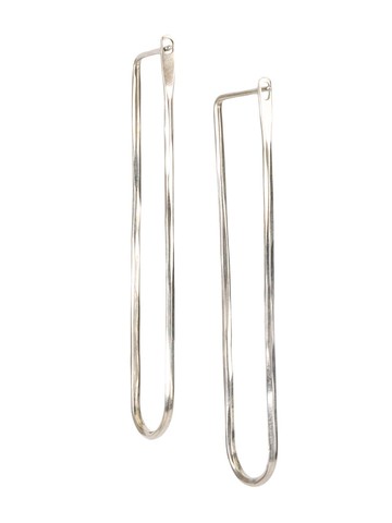 WERKSTATT:MÜNCHEN - loop drop earrings - women - Sterling Silver - One Size - Metallic