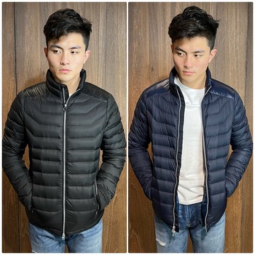 美國百分百【Abercrombie & Fitch】羽絨 立領外套 AF 麋鹿 保暖 夾克 黑色 深藍 H347