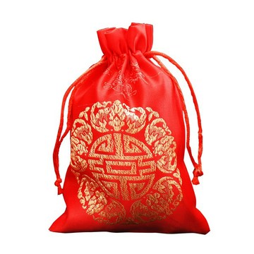 紅色喜字袋 18公分大束口袋 婚禮小物 飾品袋 抽繩喜糖袋 首飾禮物包 婚禮糖果禮品包裝袋  贈品禮品 A4756