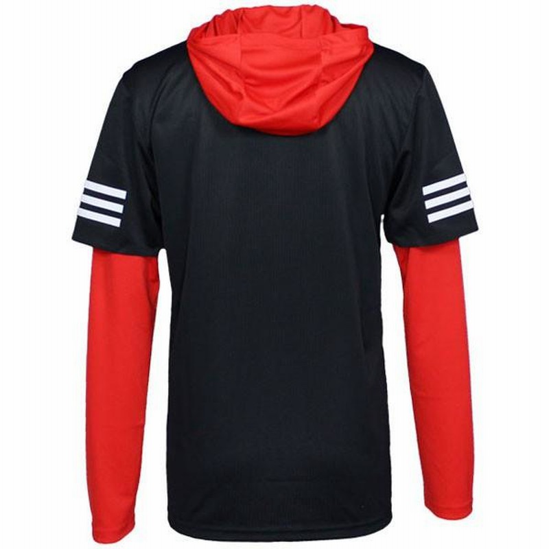 TANGO CAGE レイヤリングシャツ ブラック×レッド 【adidas TANGO CAGE レイヤリングシャツ ブラック×レッド 【adidas