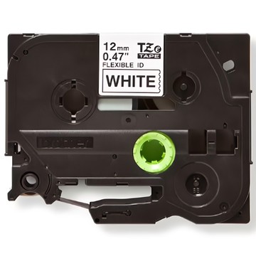 brother 兄弟牌 可彎曲纜線標籤帶 12mm 原廠 TZe-FX231  白底黑字  8m