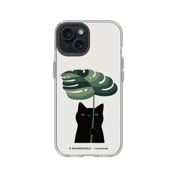 iPhone 15 Clear 透明 - ilovedoodle (Lim Heng Swee) - Cat and Plant - Umbrella