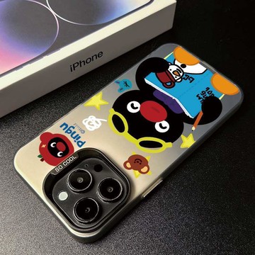 免運+隔日🚚元氣手機殼 看書小企鵝 適用於蘋果17promax 16Pro 15plus 14 13 12 11防摔