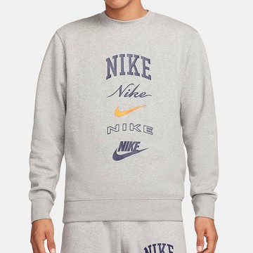 【NIKE】AS M NK CLUB BB CREW STACK GX 男 長袖上衣 灰-FN2611063