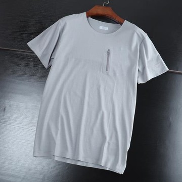 激光切割！防污科技面料無縫壓膠速干彈力圓領休閑百搭口袋T恤男
