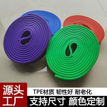 瑜伽彈力拉力帶TPE健身田徑訓練阻力帶多功能塑胸TPE拉力器厚圈
