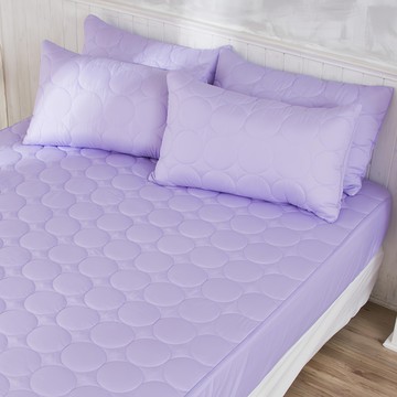 寢城之戀 圓彩防塵防汙舖棉保潔枕套台灣製  紫色  45 x 75cm  1件