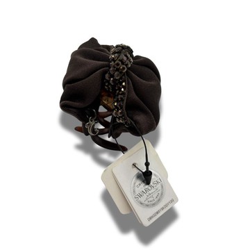 COMPLEX BIZ 甜心夾 咖啡布面小鑽