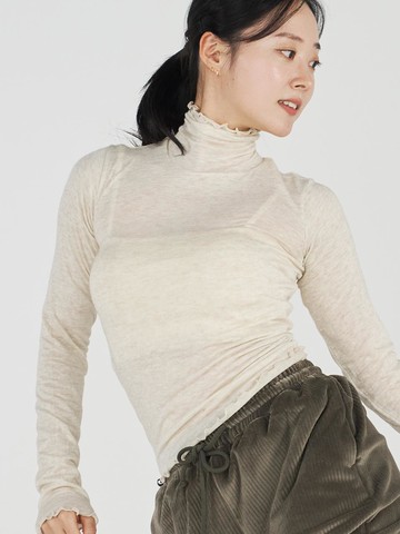 Wool Turtleneck Long Sleeve Slim Fit Sweater (OZTS1196)