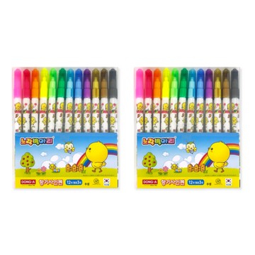 DONG-A 黃色小雞香氣簽字筆 12色  2盒  多色