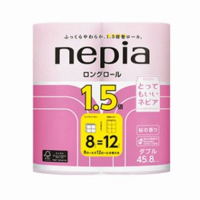 ネピア プレミアムソフト トイレットペーパー 1.5倍巻 ダブル 45m 桜 8ロール×8パック 送料無料 00609
