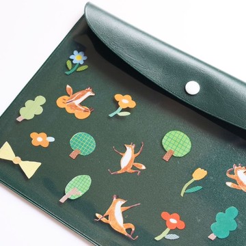 狐吉花園 | B5 多用途收納袋  森林綠款