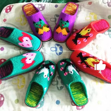 純手工鉤織毛線拖鞋成品鞋手工勾織毛線拖鞋婚嫁成品鞋網紅