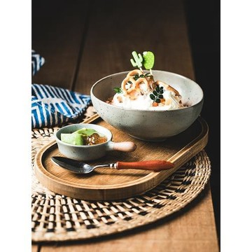 一人食下午茶餐具高顏值甜品碗早餐碗女生餐具陶瓷奶油風碗碟套裝