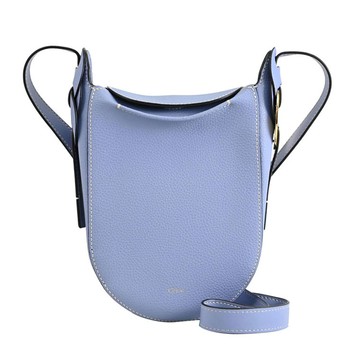 CHLOE DARRYL PHONE POUCH 燙金LOGO斜背/手機包.迷霧藍