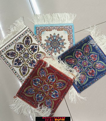 {台灣公司貨 可打統編}新疆和田手工真絲高檔方形掛毯禮品珍藏版新品上市店主主打推薦