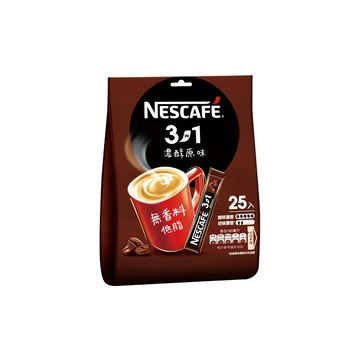 NESCAFE 雀巢咖啡 濃醇咖啡 3合1 原味  15g  25包  1袋