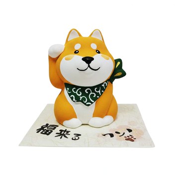 摩達客◉開運招財◉日本進口超萌和風黃色福運柴犬招財狗擺飾桌飾
