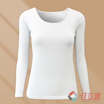 3M-佳立適-升溫蓄熱保暖衣(奈納鍺系列)-女U領-白