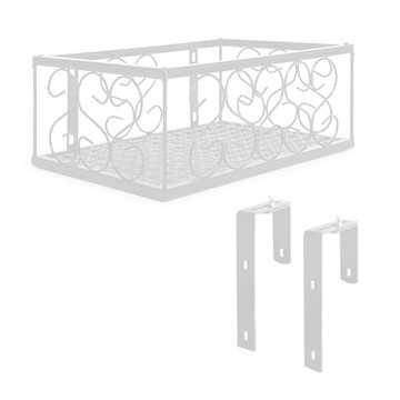 Market Plan 陽台鐵製花盆架  1個  XL (100 x 25 x 12 cm)  白色