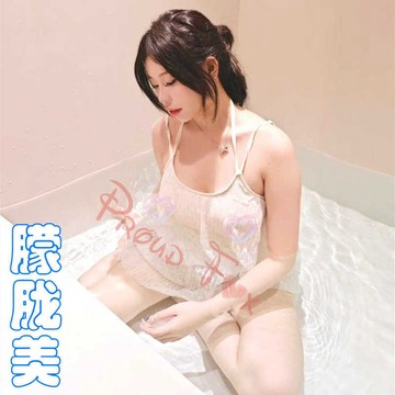 台灣出貨 露小出遇水透視超仙泳衣連體泡溫泉女孩海邊吊帶泳裝