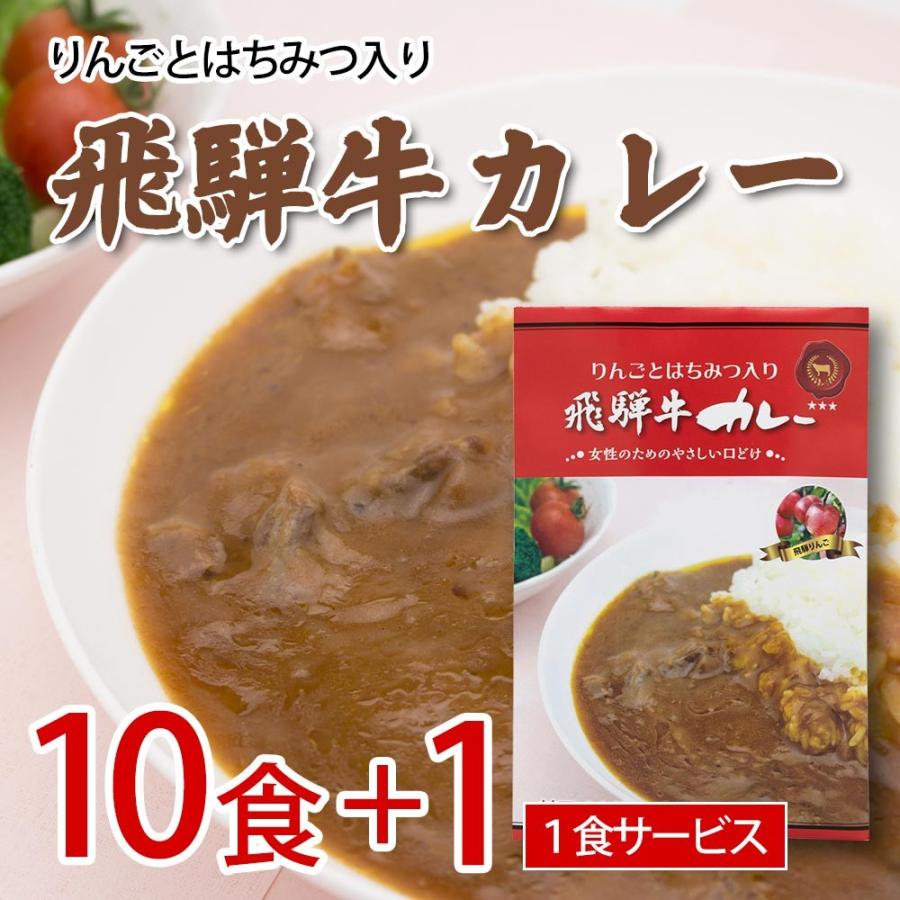 飛騨牛カレー りんごとはちみつ入り　10食セット＋１食サービス レトルト　まとめ買い