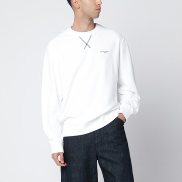 White Couture Seam sweatshirt with embroidered logo