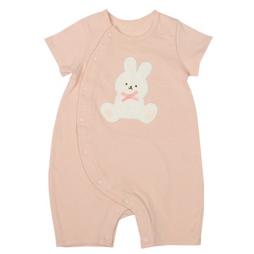 akachan honpo - 短袖兔裝-毛巾布材質造型圖案-粉紅色