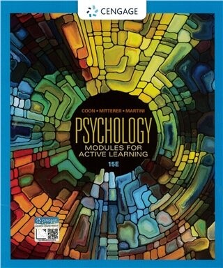 Psychology: Modules for Active Learning 15/e Coon、Mitterer、Martini 2021 Cengage
