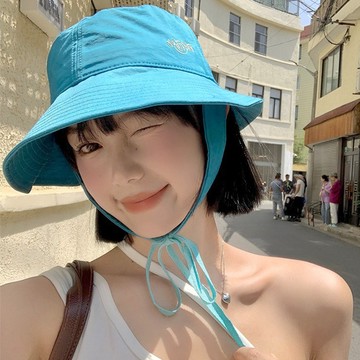 帽子 女生帽子 漁夫帽 日系漁夫帽 遮陽帽 防曬帽 盆帽 大頭圍帽子 大帽沿帽子 綁帶漁夫帽 多巴胺 糖果色 百搭092