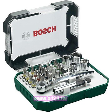 德國BOSCH 26件式棘輪起子頭組 螺絲起子頭 套筒 套筒接桿 棘輪扳手 2607017322