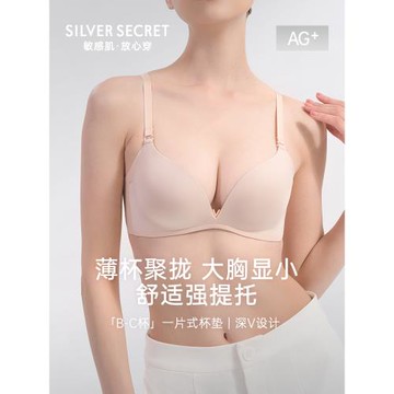 SilverSecret 小銀絲抗菌舒爽唯雅大胸顯小簡約光面內衣聚攏承托