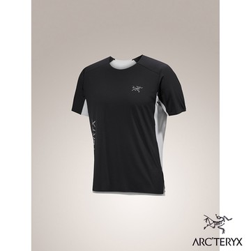 【Arcteryx 始祖鳥官方直營】男 Norvan Logo 快乾短袖圓領衫 黑/沉靜灰