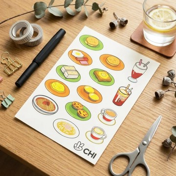 CHIILL 香港茶餐廳特色手信手帳紙紋貼紙插畫文具筆記本拼貼