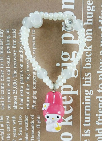 【震撼精品百貨】My Melody 美樂蒂 手鍊 白珠 震撼日式精品百貨